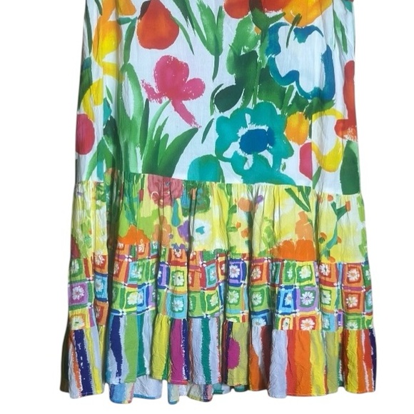 Jams World Multi Color Floral Ruffled Tiered Summer Dress Size XL 📦 - Picture 8 of 9